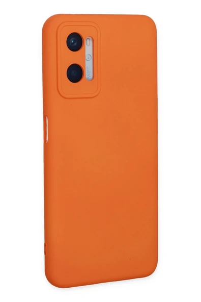 Oppo A96 Kılıf Nano içi Kadife Silikon - Turuncu-(5796) - Resim 3