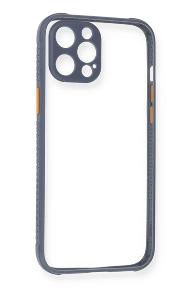 iPhone 12 Pro Kılıf Miami Şeffaf Silikon - Gri-(5796) ürün görseli 1