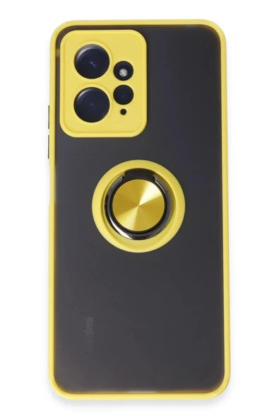 Xiaomi Redmi Note 12 4G Kılıf Montreal Yüzüklü Silikon Kapak - Sarı-(5796) ürün görseli 1