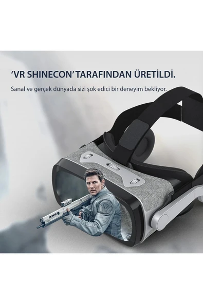 Shinecon SC-G07E 3D Sanal Gerçeklik Gözlüğü - Siyah-(5796) - Resim 2