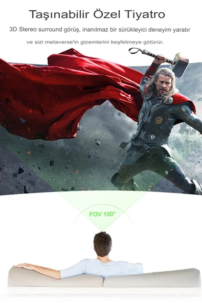 Shinecon SC-G04EA 3D Sanal Gerçeklik Gözlüğü - Siyah-(5796) - Resim 2