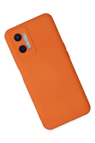 Oppo A96 Kılıf Nano içi Kadife Silikon - Turuncu-(5796) - Resim 2