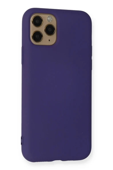 iPhone 11 Pro Max Kılıf Nano içi Kadife Silikon - Mor-(5796) - Resim 3