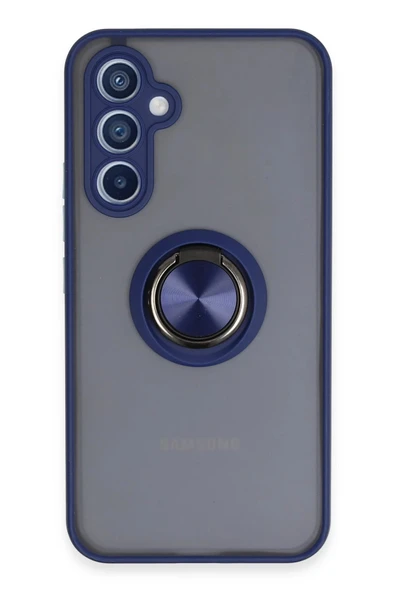Samsung Galaxy A54 5G Kılıf Montreal Yüzüklü Silikon Kapak - Lacivert-(5796) ürün görseli 1