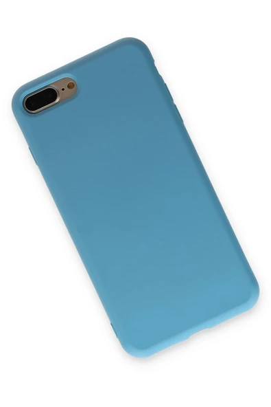 iPhone 7 Plus Kılıf Nano içi Kadife Silikon - Mavi-(5796) - Resim 3