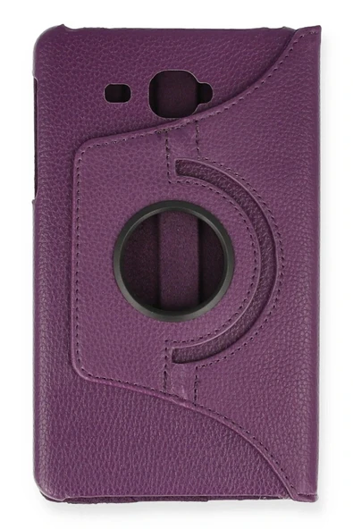 Samsung Galaxy T280 Tab A 7 Kılıf 360 Tablet Deri Kılıf - Mürdüm-(5796) - Resim 2