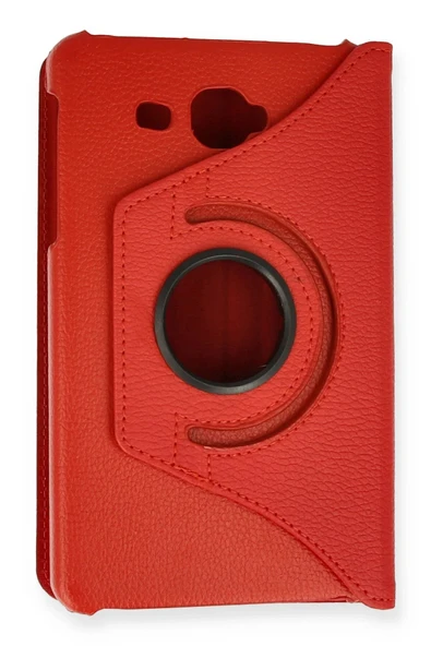 Samsung Galaxy T280 Tab A 7 Kılıf 360 Tablet Deri Kılıf - Kırmızı-(5796) - Resim 2