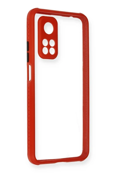 Xiaomi Mi 10T Pro Kılıf Miami Şeffaf Silikon - Kırmızı-(5796) ürün görseli 1