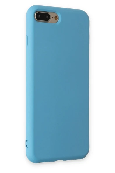 iPhone 7 Plus Kılıf Nano içi Kadife Silikon - Mavi-(5796) - Resim 2