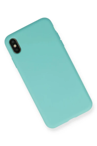 iPhone XS Max Kılıf Nano içi Kadife Silikon - Turkuaz-(5796) - Resim 2