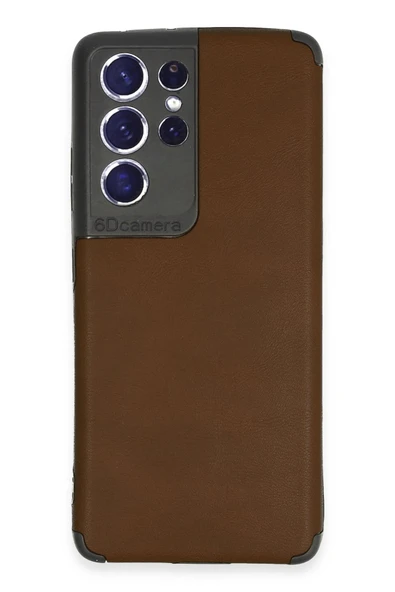 Samsung Galaxy S21 Ultra Kılıf Loop Deri Silikon - Kahverengi-(5796) ürün görseli 1