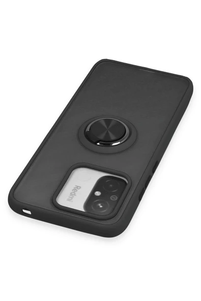 Xiaomi Redmi 12C Kılıf Montreal Yüzüklü Silikon Kapak - Siyah-(5796) - Resim 4