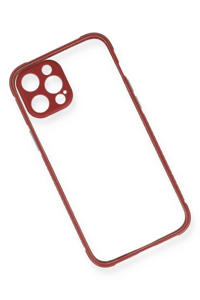 iPhone 12 Pro Kılıf Miami Şeffaf Silikon - Fuşya-(5796) - Resim 3