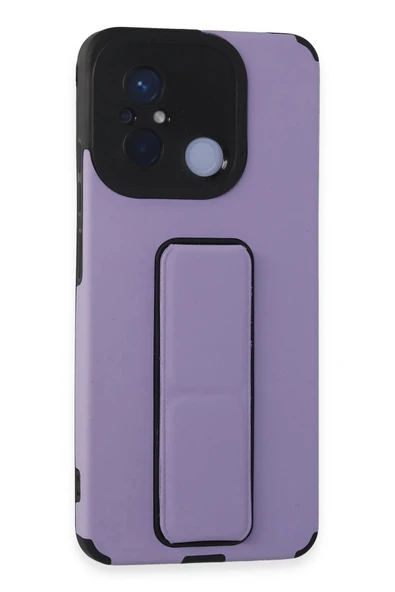 Xiaomi Redmi 12C Kılıf Mega Standlı Silikon - Lila-(5796) ürün görseli 1
