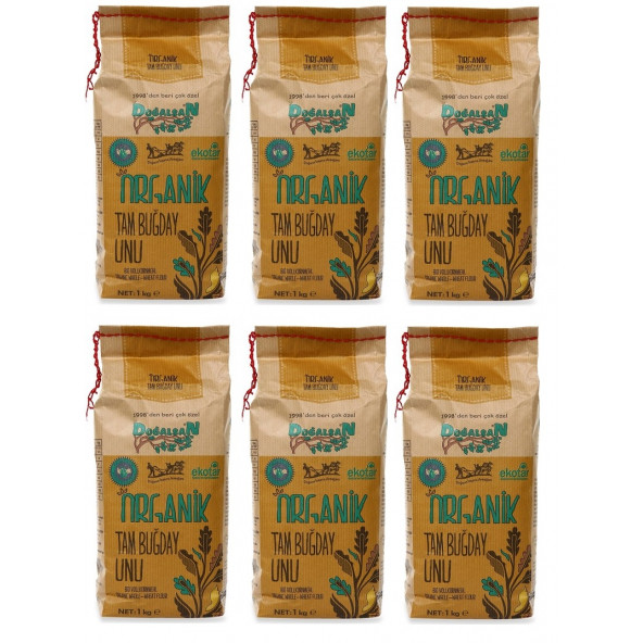Doğalsan Organik Tam Buğday Unu 1kg x 6 Adet