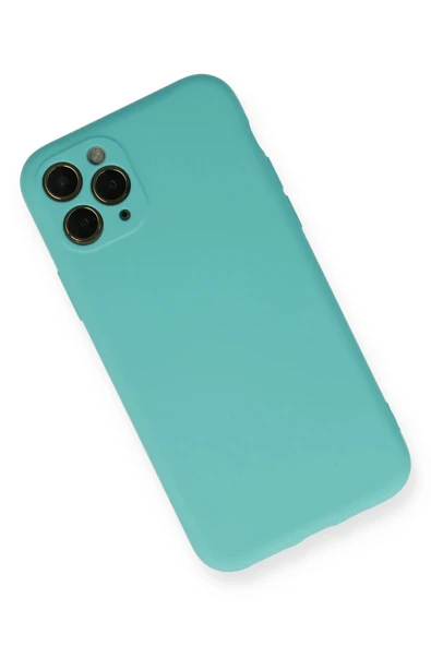 iPhone 11 Pro Kılıf Nano içi Kadife Silikon - Turkuaz-(5796) - Resim 2