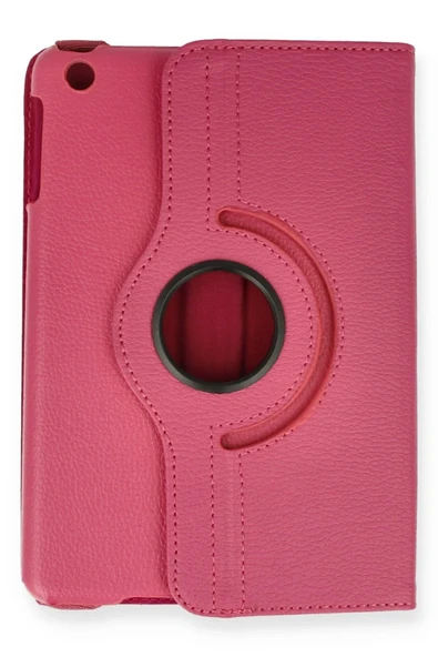iPad Mini 1 Kılıf 360 Tablet Deri Kılıf - Pembe-(5796) - Resim 2