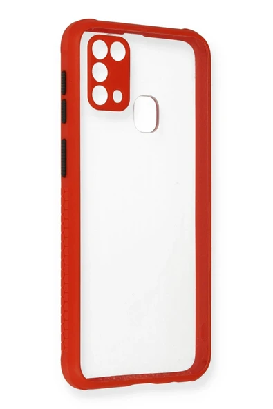 Samsung Galaxy M31 Kılıf Miami Şeffaf Silikon - Kırmızı-(5796) ürün görseli 1