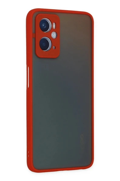 Oppo A96 Kılıf Montreal Silikon Kapak - Kırmızı-(5796) - Resim 3
