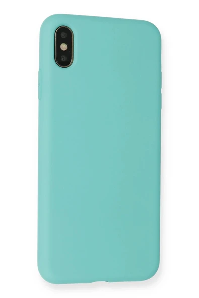 iPhone XS Max Kılıf Nano içi Kadife Silikon - Turkuaz-(5796) - Resim 3