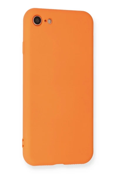 iPhone 7 Kılıf Nano içi Kadife Silikon - Turuncu-(5796) - Resim 3