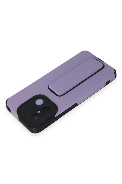 Xiaomi Redmi 12C Kılıf Mega Standlı Silikon - Lila-(5796) - Resim 3