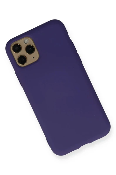 iPhone 11 Pro Max Kılıf Nano içi Kadife Silikon - Mor-(5796) - Resim 2