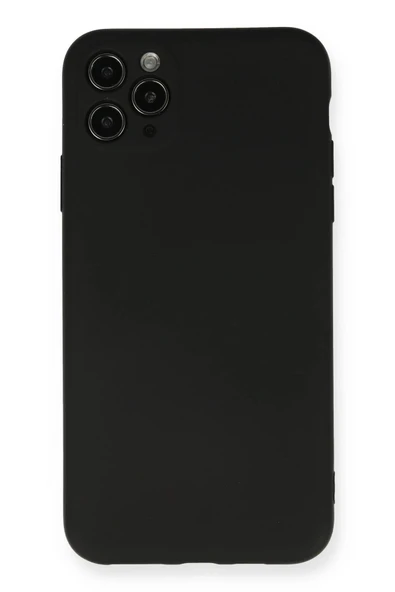 iPhone 11 Pro Max Kılıf Nano içi Kadife Silikon - Siyah-(5796) ürün görseli 1