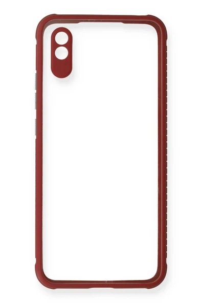 Xiaomi Redmi 9A Kılıf Miami Şeffaf Silikon - Fuşya-(5796) - Resim 2