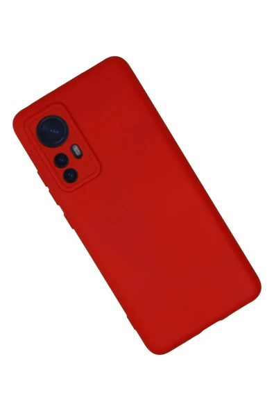 Xiaomi Mi 12 Kılıf Nano içi Kadife Silikon - Kırmızı-(5796) - Resim 2