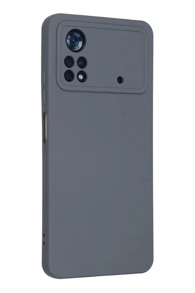 Xiaomi Poco X4 Pro 5G Kılıf Nano içi Kadife Silikon - Gri-(5796) - Resim 3