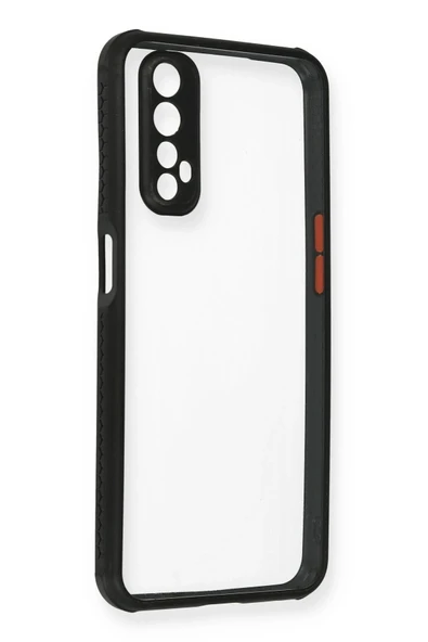 Realme 7 Kılıf Miami Şeffaf Silikon - Siyah-(5796) ürün görseli 1