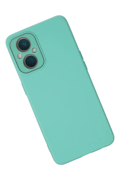 Oppo Reno 7 Lite Kılıf Lansman Glass Kapak - Turkuaz-(5796) - Resim 3