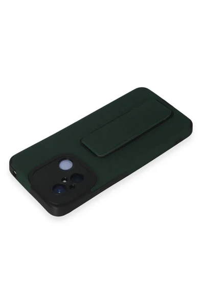 Xiaomi Redmi 12C Kılıf Mega Standlı Silikon - Yeşil-(5796) - Resim 3