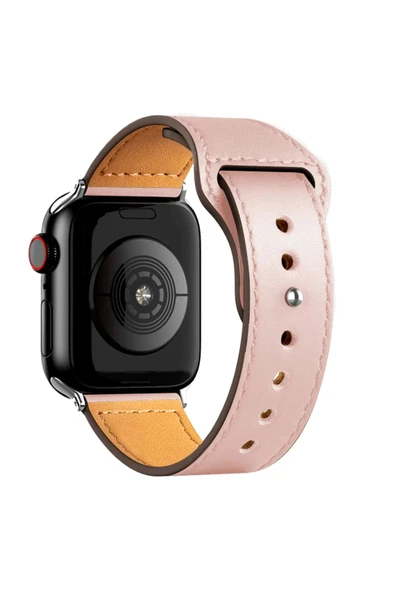 Apple Watch 38mm KR415 Luaz Deri Kordon - Pembe-(5796) ürün görseli 1