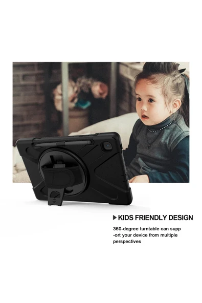 Samsung Galaxy P610 Tab S6 Lite 10.4 Kılıf Amazing Tablet Kapak - Siyah-(5796) - Resim 3