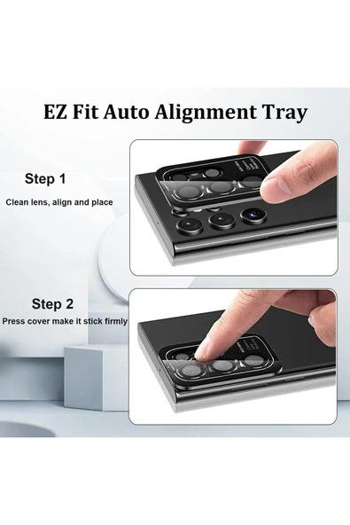 Samsung Galaxy S23 Ultra Valdez Metal Kamera Lens - Kırmızı-(5796) - Resim 3