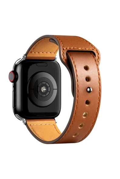 Apple Watch 38mm KR415 Luaz Deri Kordon - Kahverengi-(5796) ürün görseli 1