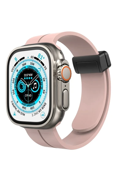 Apple Watch 38mm KR412 Elegance Stylısh Kordon - Pudra-(5796) ürün görseli 1