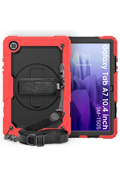 Samsung Galaxy Tab A7 10.4 Kılıf Pars Tablet Kapak - Kırmızı-(5796) ürün görseli 1