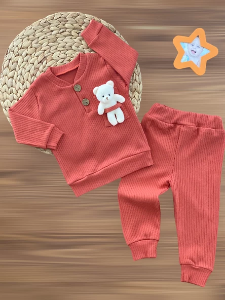 Murat Baby Neşeli Bebeklerimize Oyuncaklı Penye Takım Kiremit ürün görseli 1