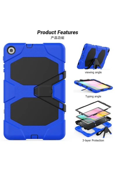 Samsung Galaxy T510 Tab A 10.1 Kılıf Griffin Tablet Kapak - Mavi-(5796) - Resim 3