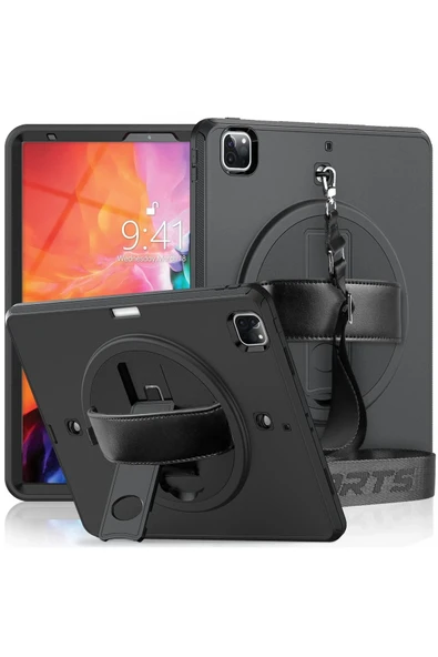 iPad Pro 12.9 (2021) Kılıf Strap-C Otterbox Tablet Kapak - Siyah-(5796) ürün görseli 1