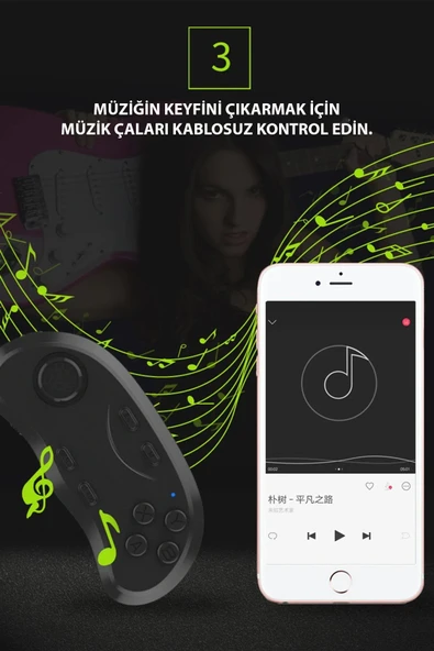 Shinecon SC-B01 Sanal Gerçeklik Gözlüğü Kumandası - Siyah-(5796) - Resim 4