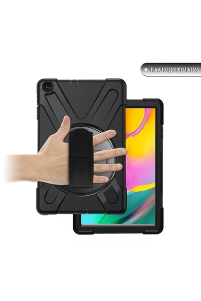 Samsung Galaxy T510 Tab A 10.1 Kılıf Amazing Tablet Kapak - Siyah-(5796) - Resim 2