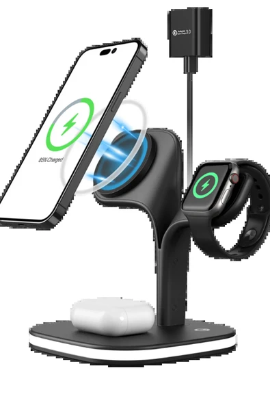 YM-UD22 Kablosuz Şarj Masaüstü Set - Siyah-(5796) ürün görseli 1