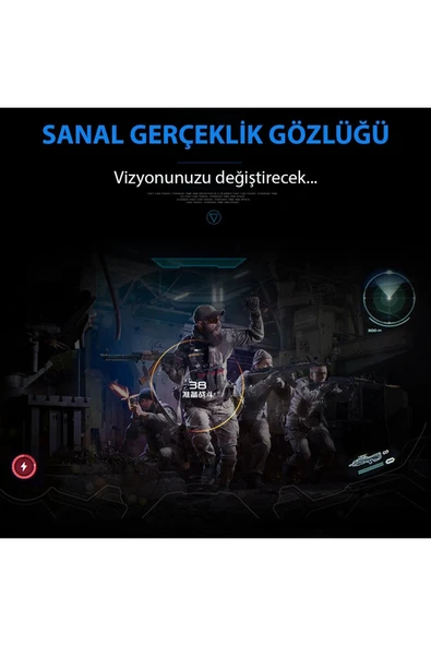 Shinecon SC-G02ED 3D Sanal Gerçeklik Gözlüğü - Siyah-(5796) - Resim 3