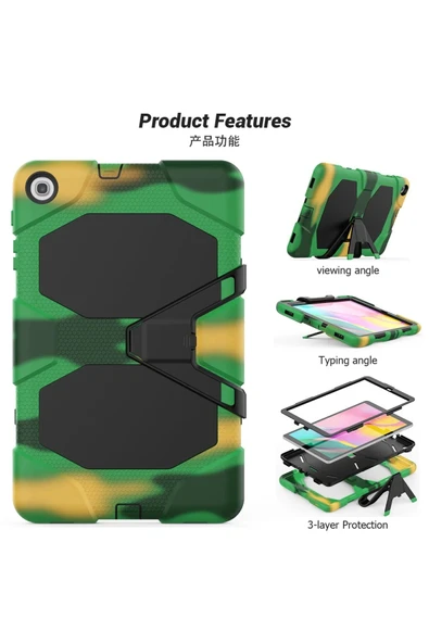 Samsung Galaxy T510 Tab A 10.1 Kılıf Griffin Tablet Kapak - Kamuflaj-(5796) - Resim 3