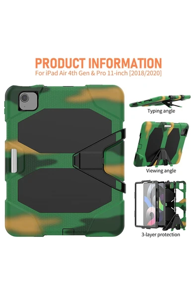 iPad Pro 11 (2020) Kılıf Griffin Tablet Kapak - Kamuflaj-(5796) - Resim 4