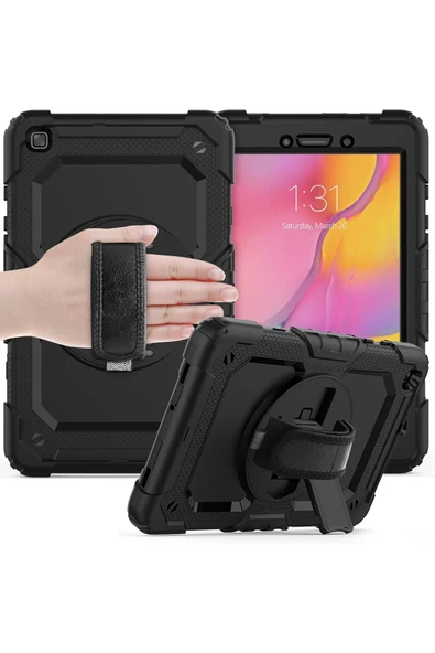 Samsung Galaxy T290 Tab A 8 Kılıf Pars Tablet Kapak - Siyah-(5796) - Resim 5